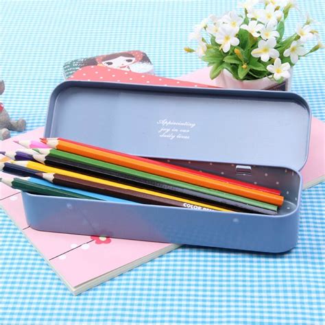 metal box 24 pencils|metal pencil case cost.